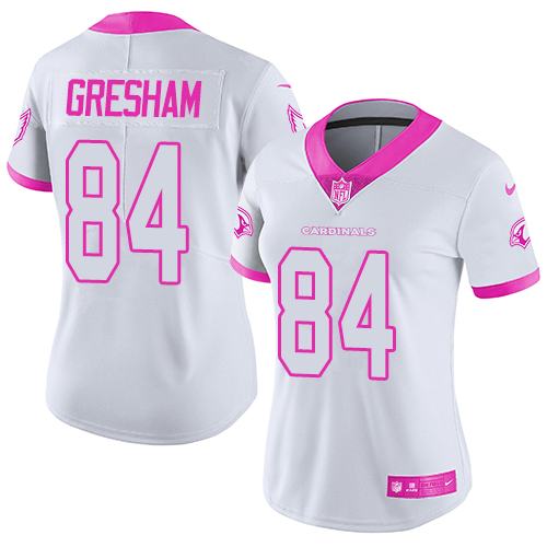 Women's Limited Jermaine Gresham Nike Jersey White/Pink - #84 Rush Fashion NFL Arizona Cardinals